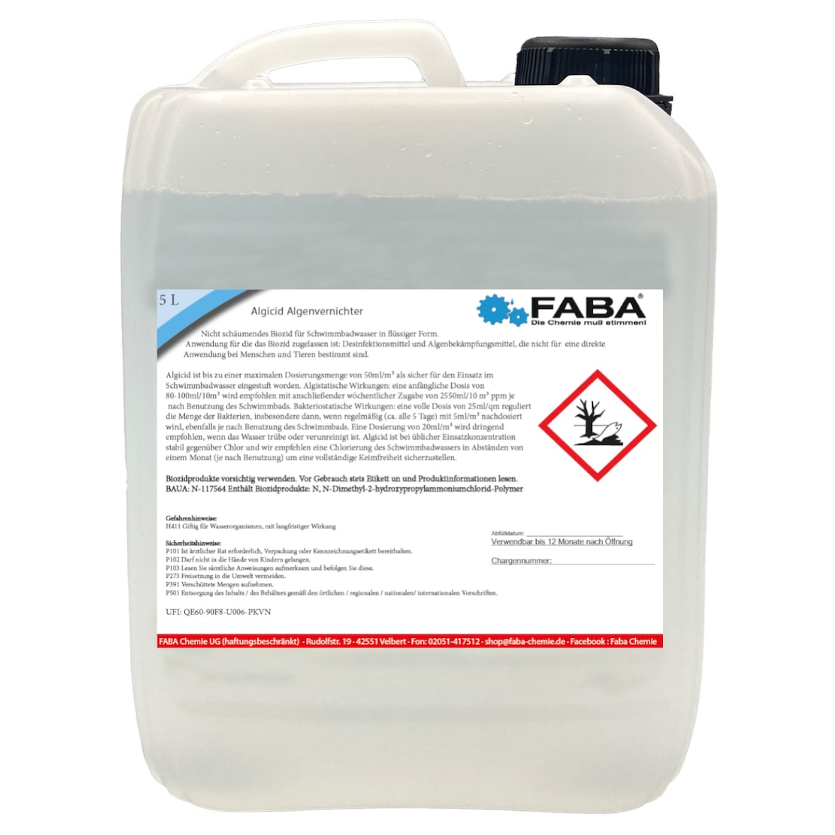 FABA Algizid, Algicid, Algenverhütung, Algenex 5 Liter