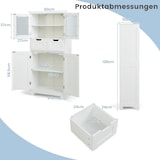 thumbnail of COSTWAY Badezimmerschrank mit 2 Schubladen und 4 Türen, Badezimmerschrank mit verstellbaren Einlegeböden (weiß)