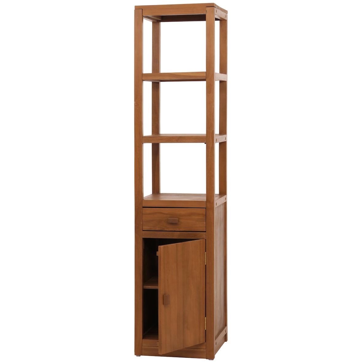 Teak-Regal HWC-M86, Badschrank Badregal Badezimmer, hochwertiges B-Grade-Teak (Kernholz, 20-30 Jahre), 180x40cm