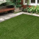 thumbnail of Outsunny césped artificial de 10 piezas alfombra césped artificial 30x30 cm con altura de hierba 25 mm anti-UV para jardín patio balcón