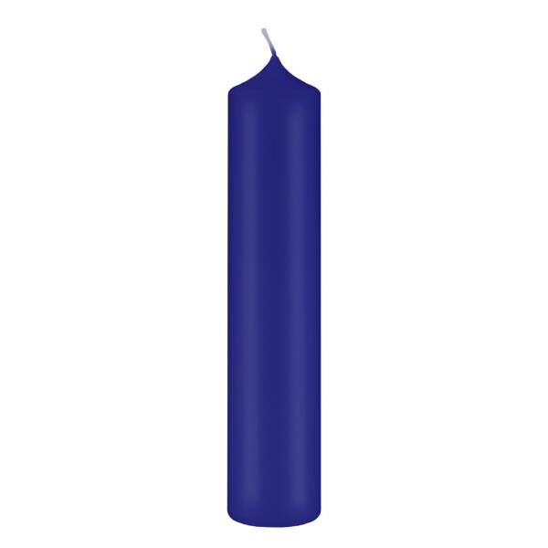 Altarkerzen, Kaminkerzen Royalblau 250 x Ø 60 mm, 4 Stück, Kerzen mit Dornbohrung in RAL Kerzengüte Qualität