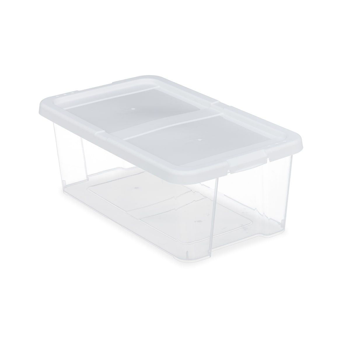 Relaxdays Schuhboxen Kunststoff, 12er Set, stapelbar, durchsichtige Aufbewahrungsboxen mit Deckel, 12,5x20x34,5cm, weiß