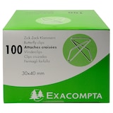 thumbnail of Exacompta - Réf. 14765E - Carton de 20 boîtes de 100 attaches lettres croisées - Trombones papillon - 30 x 40 mm - Argent
