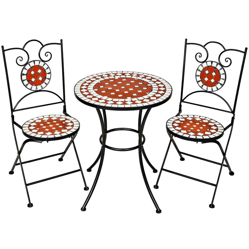 tectake Ensemble table et chaises de jardin - marron - 401637
