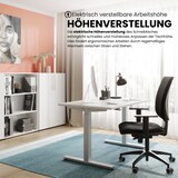 thumbnail of bümö elektrisch höhenverstellbarer Schreibtisch weiß 180x80 cm, Gestell: Silber - Büroschreibtisch höhenverstellbar elektrisch, elektrischer