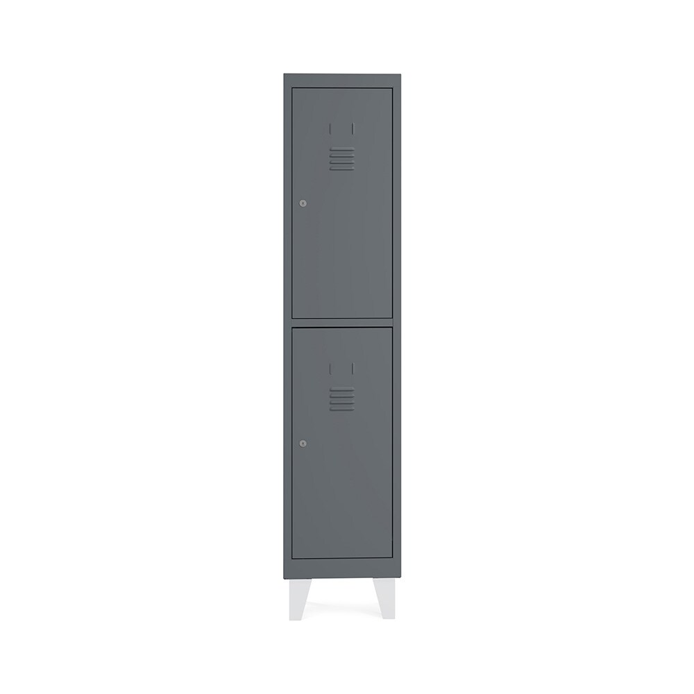 Rocada taquilla soldada 30cm (300mm) 1 modulo 2 puertas cuerpo antracita ral7015 + puertas antracita ral7015