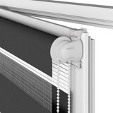 thumbnail of vidaXL Doppelrollo Schwarz 65x100 cm Stoffbreite 60,9 cm Polyester