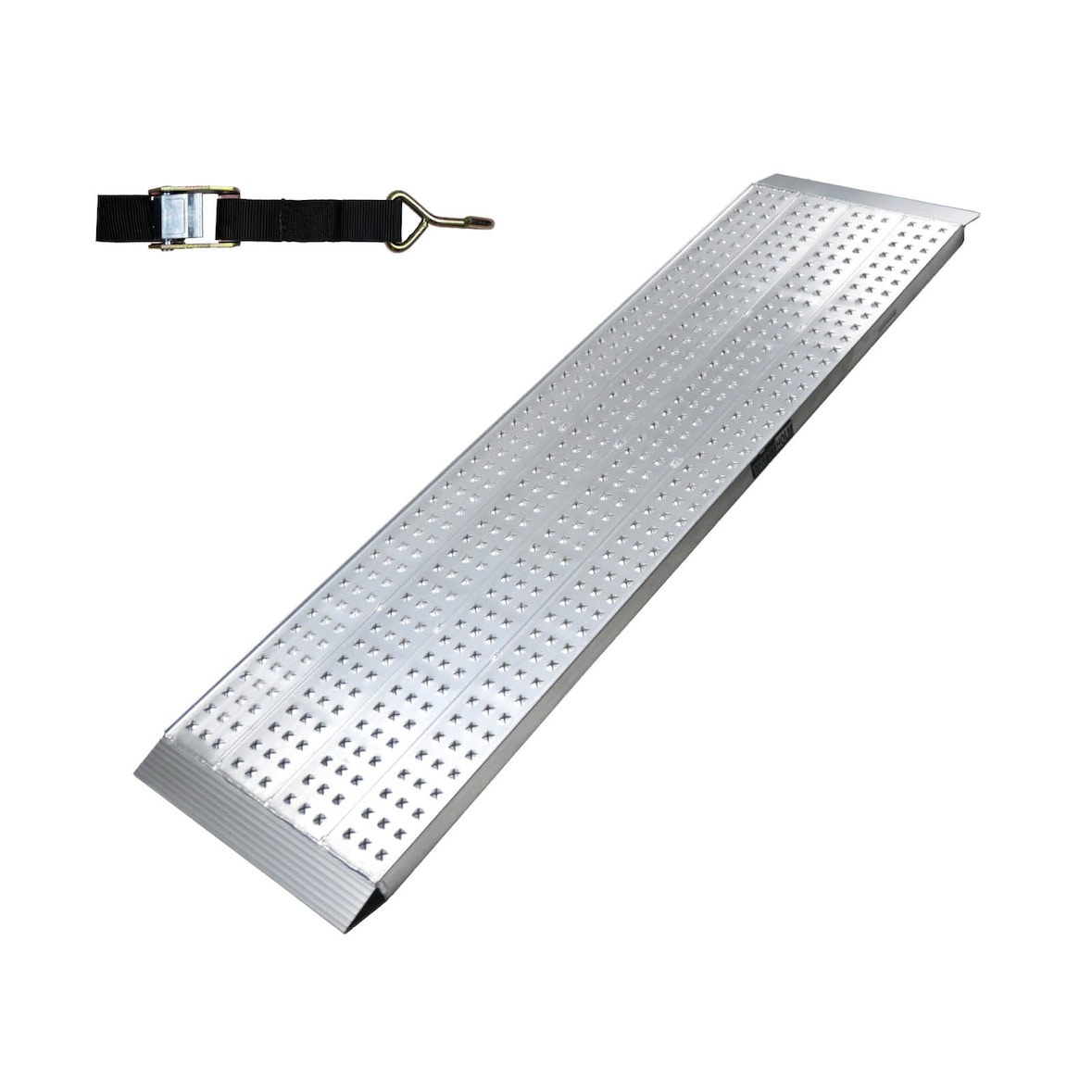 TRUTZHOLM 1 x Alu Auffahrrampe 200 x 56 cm Traglast 540 kg grau starr perforiert Verladerampe