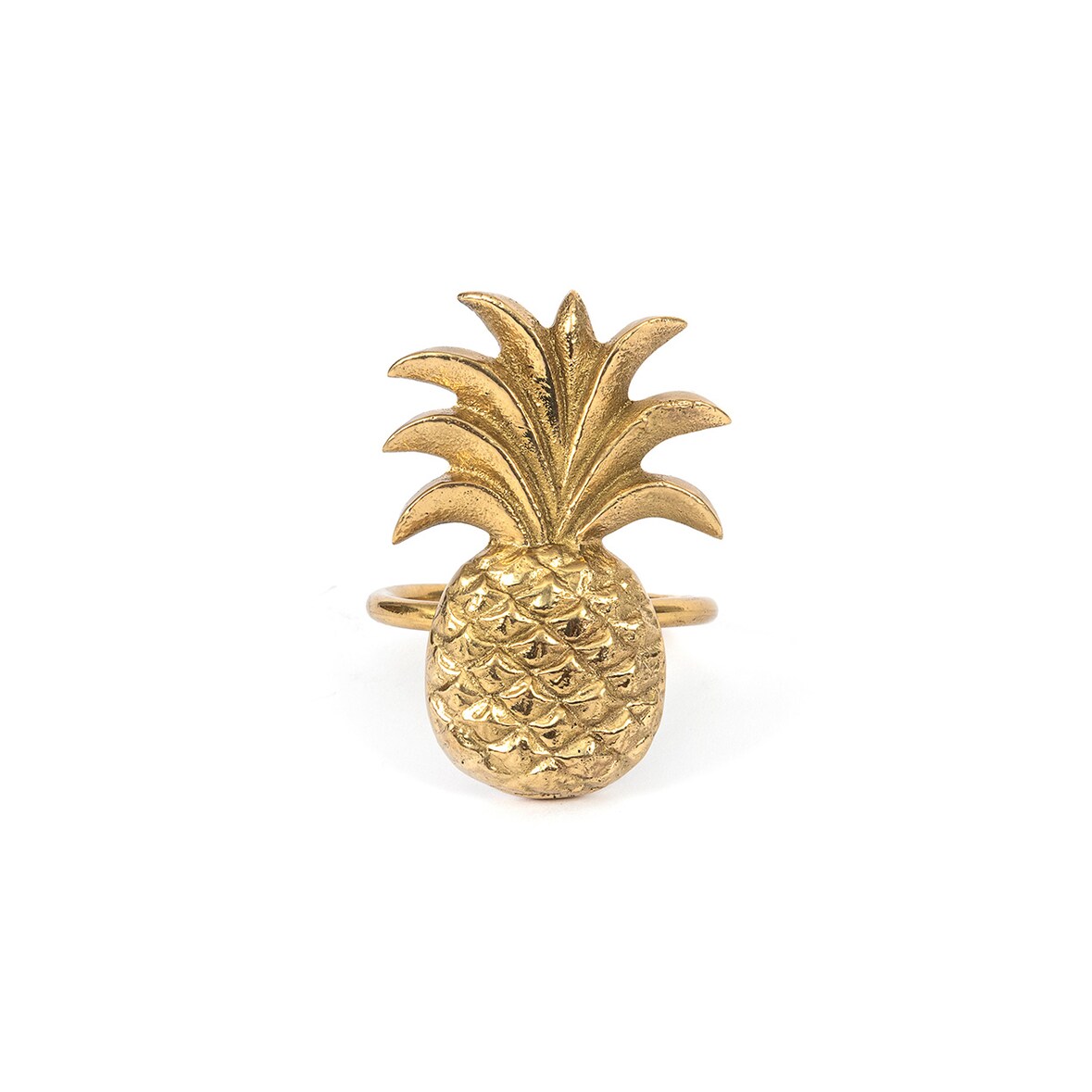 Bazar Bizar Servetring van messing 7x6 cm goud - Set van 8
