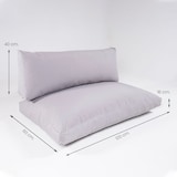 thumbnail of Pack 4 almofadas Palete de assento e encosto, Desdobrável, Poliéster 180 gr, Cor Pedra, 120x80x16 e 120x42x1