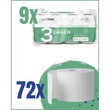 thumbnail of Toilettenpapier, 3-lagig, 72 Rollen x 250 Blatt, 100% Recycling, superweiches Klopapier, Großpackung für Gewerbe, Verpackung aus 60% PCR-Anteil
