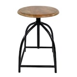 thumbnail of Drehhocker Barhocker Hocker Drehstuhl höhenverstellbar Massivholz Sitz Metall Gestell : schwarz matt - tabacco