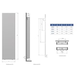 thumbnail of Belrad Vertikal Plan Typ 22 Heizkörper Schwarz Matt 1800 x 500 (HxB) 1743W