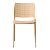 thumbnail of Set van 4 lichtgele kunststof terrasstoelen