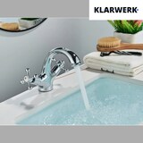 thumbnail of EVA | Vintage Wasserhahn Bad Chrom glänzend Bad Armatur | Retro Premium Edelstahl Armatur für Waschbecken | Hotel Gastro Mischbatterie 2 Anschlüsse