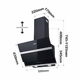 thumbnail of CIARRA A+++ 650 m³/u kookfornuis 60 cm hoofdbereik bonnet WIFI + APP & Touch Control Booster VM6736NB