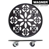thumbnail of WAGNER Pflanzenroller BLACK EDITION Ø 30 x 5,5 cm, innen & außen, Stahl, schwarz, Bremsen, Tragkraft 60 kg - 20093601