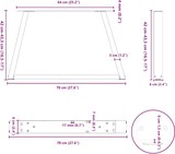 thumbnail of Helloshop26 - Set aus 2 verstellbaren V-förmigen Couchtischbeinen 70 x 42-43,3 cm weißer Stahl 02_0056852