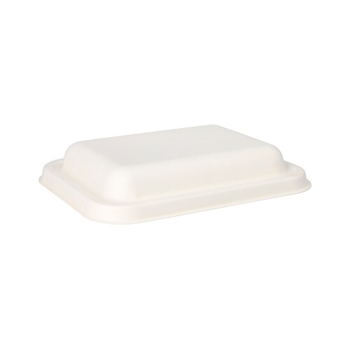 PAPSTAR 300 Deckel, Zuckerrohr "pure" 3,5 cm x 20,3 cm x 15,3 cm weiss (37245, 6x50 Stück)