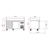 thumbnail of Gastro pizzatafel Gekoelde toonbank RVS 1510x800x1000mm 390l +2/+8°C