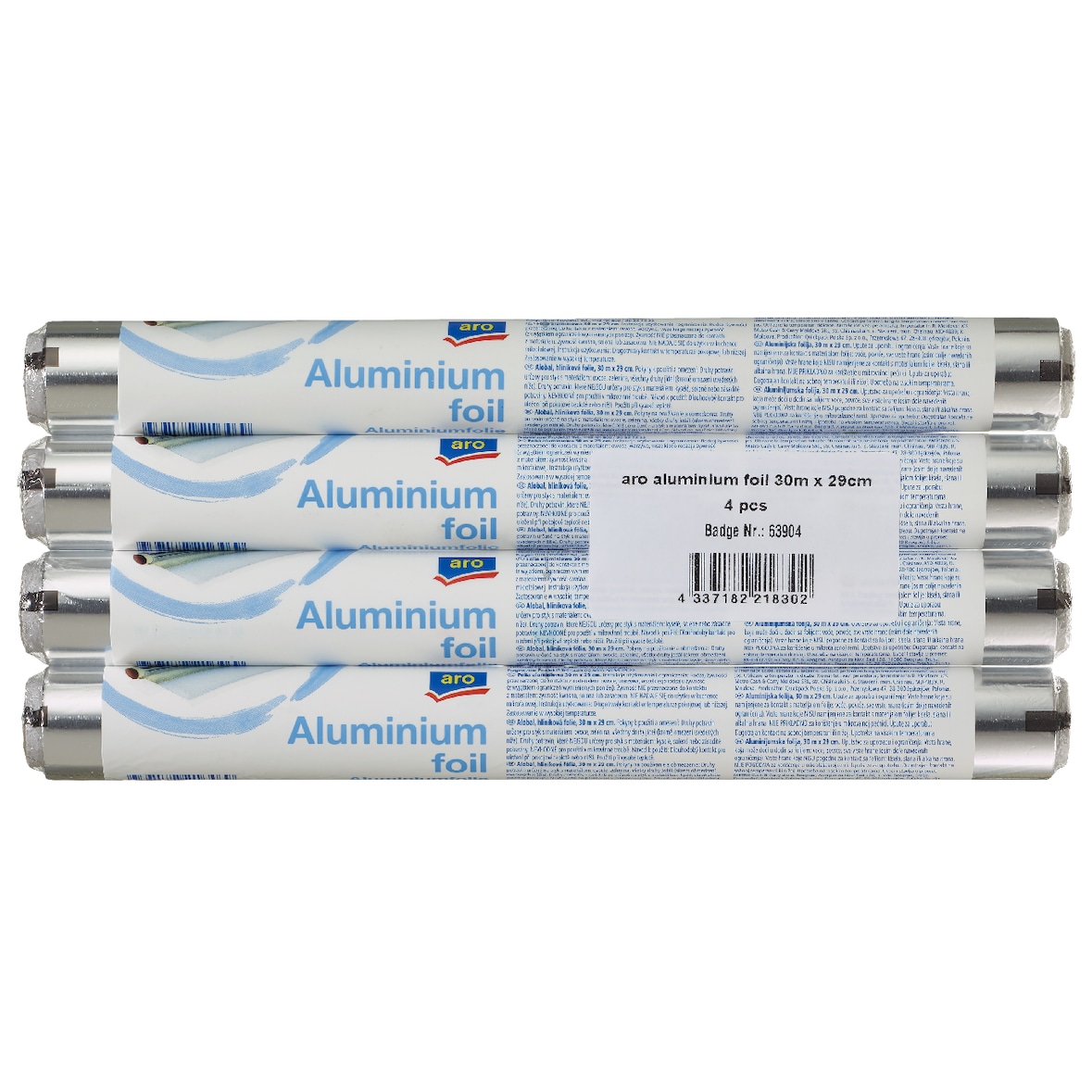 aro Aluminiumfolie, 30 m x 29 cm, 10 µm, 4 rollen