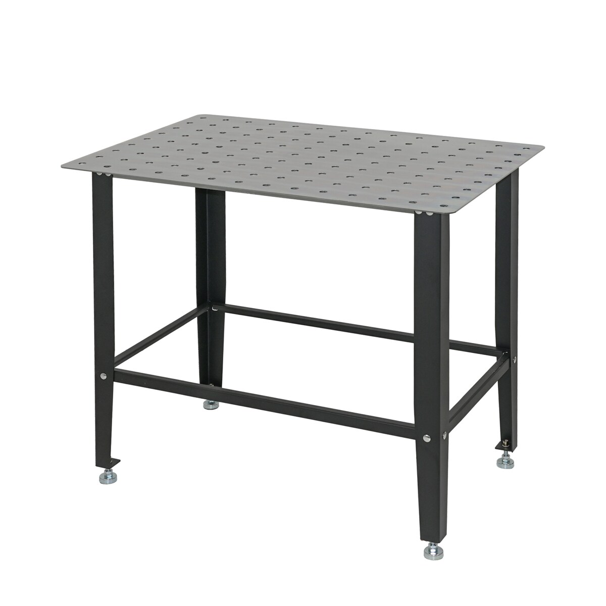 TRUTZHOLM Schweißtisch mit Lochplatte Stahl 91,5 x 61 x 80 cm Tragkraft 200 kg Arbeitstisch in Mattschwarz