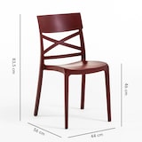thumbnail of Set 6 Chaises en polypropylène avec fibre de verre empilables pour extérieur et jardin, bar et restaurant, cuisine design moderne - MARTINA - Merlot