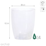 thumbnail of Prosperplast - Coubi Orchid Bloempot 2,4l - 16x16x18,3cm in matte transparante kleur