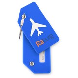 thumbnail of Kofferanhänger 2er Set aus Silikon, ca. 9×5 cm mit Namenszeile - ideal für Koffer, Taschen & Rucksäcke auf Reisen, Blau | Raburg Gepäckanhänger