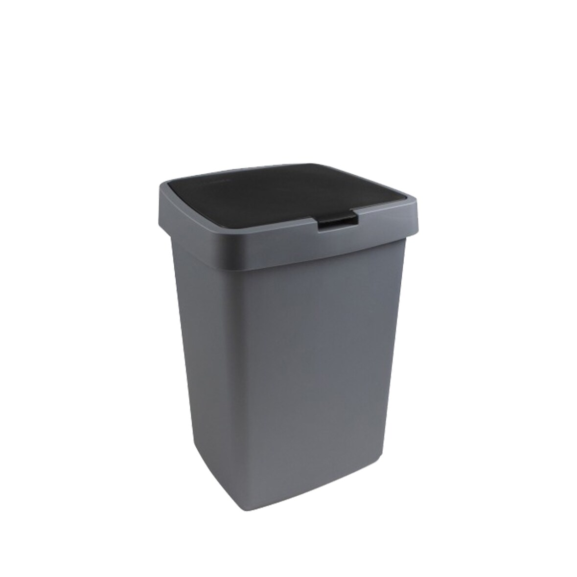 Mülleimer, Abfalleimer, Kunststoff, grau/schwarz, 25l, eckig, Höhe:42cm