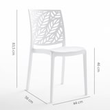 thumbnail of Gartenset mit rechteckigem Tisch aus Stahlstruktur und 6 stapelbaren Monoblock-Stühlen aus Harz – Thomas+Dafne–Weiß