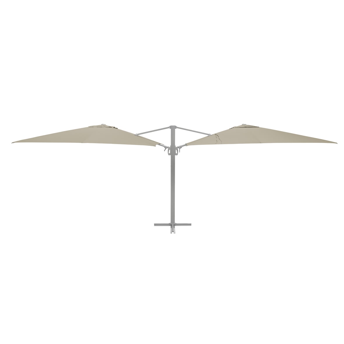 METRO PROFESSIONAL Ombrellone doppio quadrato, alluminio, 3 x 3 m, idrorepellente, beige/argento