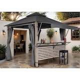 thumbnail of METRO PROFESSIONAL Pavilhão-bar com toldo Mayfield, metal/poliéster, 3 x 3 m, hidrófugo, cinzento escuro