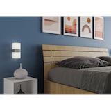 thumbnail of Cama con almacenaje 160x190 con cabecera inclinada de listones roble natural Ankel