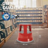 thumbnail of Rollhocker aus Stahl - Elefantenfuß - Hocker für Büro und Gewerbe - 150 kg belastbar - mit Laufrollen - TÜV geprüft / Rot