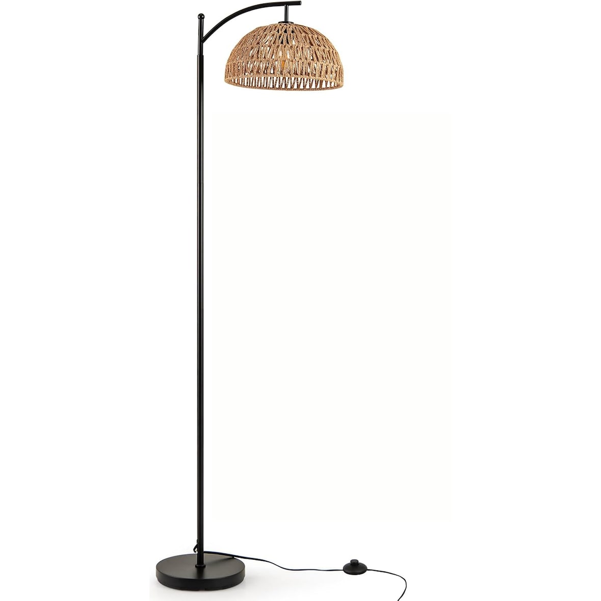 COSTWAY Stehleuchte, 160 cm, E27-Sockel, Stehleuchte mit Hängeschirm & Fußschalter, Stehleuchte für Wohnzimmer