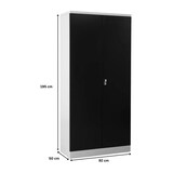 thumbnail of PROREGAL Stahlschrank BEE mit 5 lackierten Fachböden | HxBxT 195x92x50cm | Weiß-Schwarz | Werkstattschrank Werkzeugschrank Aktenschrank