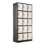 thumbnail of Metall Garderobenschrank Schrank Schließfachschrank 15 Fächer  BUDAPEST Spind dunkelgrau-weiß