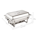 thumbnail of Morleos Speisewärmer Chafing Dish Basic Set | 3x GN 1/3 Behälter | 61x36x32cm | Edelstahl | Wärmehaltebehälter Buffet Gastronomie Catering