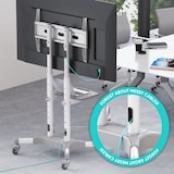 thumbnail of ONKRON Soporte TV Blanco con Altura Regulable para pantallas de 32 a 65", hasta 45 kg, VESA 100x100 a 600x400 mm, con ruedas, modelo TS1351-W Blanco