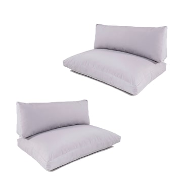 Pack 2 almofadas Palete de assento e encosto, Dobrável, Poliéster 180 gr, Cor Pedra, 120x80x16 e 120x42x1