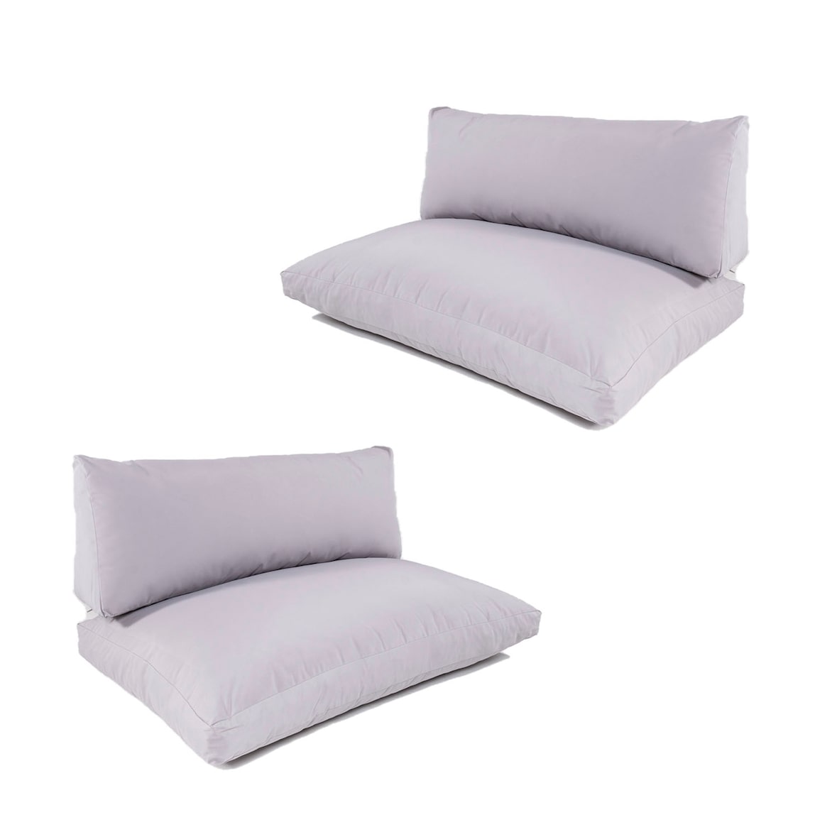 Pack 2 almofadas Palete de assento e encosto, Dobrável, Poliéster 180 gr, Cor Pedra, 120x80x16 e 120x42x1