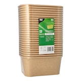 thumbnail of 25 Verpackungsbecher, Pappe rechteckig 1000 ml 7,5 cm x 17,3 cm x 12,3 cm braun