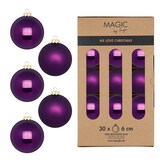 thumbnail of 30 Weihnachtskugeln Glas 6cm matt & glänzend Christbaumkugeln Weihnachtsbaumkugeln Weihnachten Christbaumschmuck Weihnachtsbaumschmuck Lila Purpur