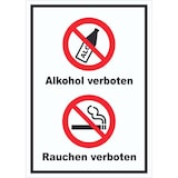 thumbnail of Schild Alkohol Rauchen verboten hochkant A0 (841x1189mm)