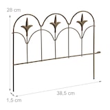 thumbnail of Relaxdays Beeteinfassung, 4er Set, Metall, HxB: je 28 x 38,5 cm, Beetumrandung für Garten, Zierzaun zum Stecken, bronze