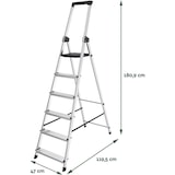 thumbnail of BRASQ Huishoudtrap 6-treden Zilver - keukentrap inklapbaar aluminium voor Particulier en professioneel gebruik - Trap Ladder - Anti slip