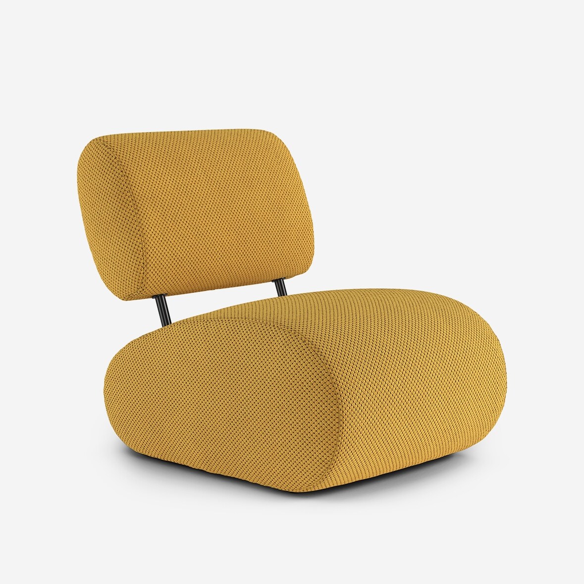 Poltrona imbottita in velluto design moderno salotto living Tux - Giallo-C932100.C281