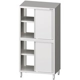 thumbnail of Stalgast Edelstahl Durchreiche-Hochschrank mit Schiebetüren, 1000x600x2000 mm, mit zwei Schrankräumen, verschweißt