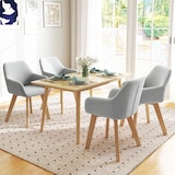 thumbnail of Pack de 2 sillas de comedor sillas de cocina tapizado en terciopelo con respaldo reposabrazos y patas de madera carga 120 kg 54x57x80 cm gris